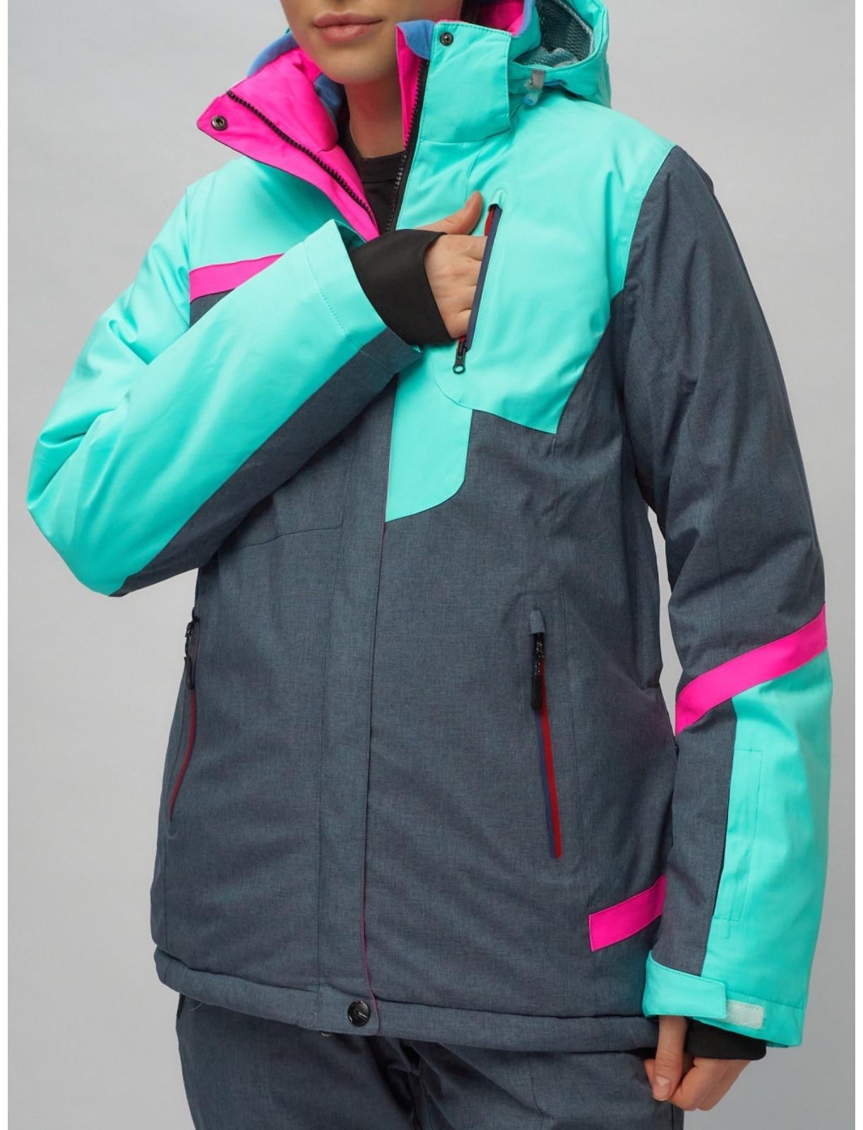 Костюм горнолыжный женский, размер 44, цвет бирюзовый