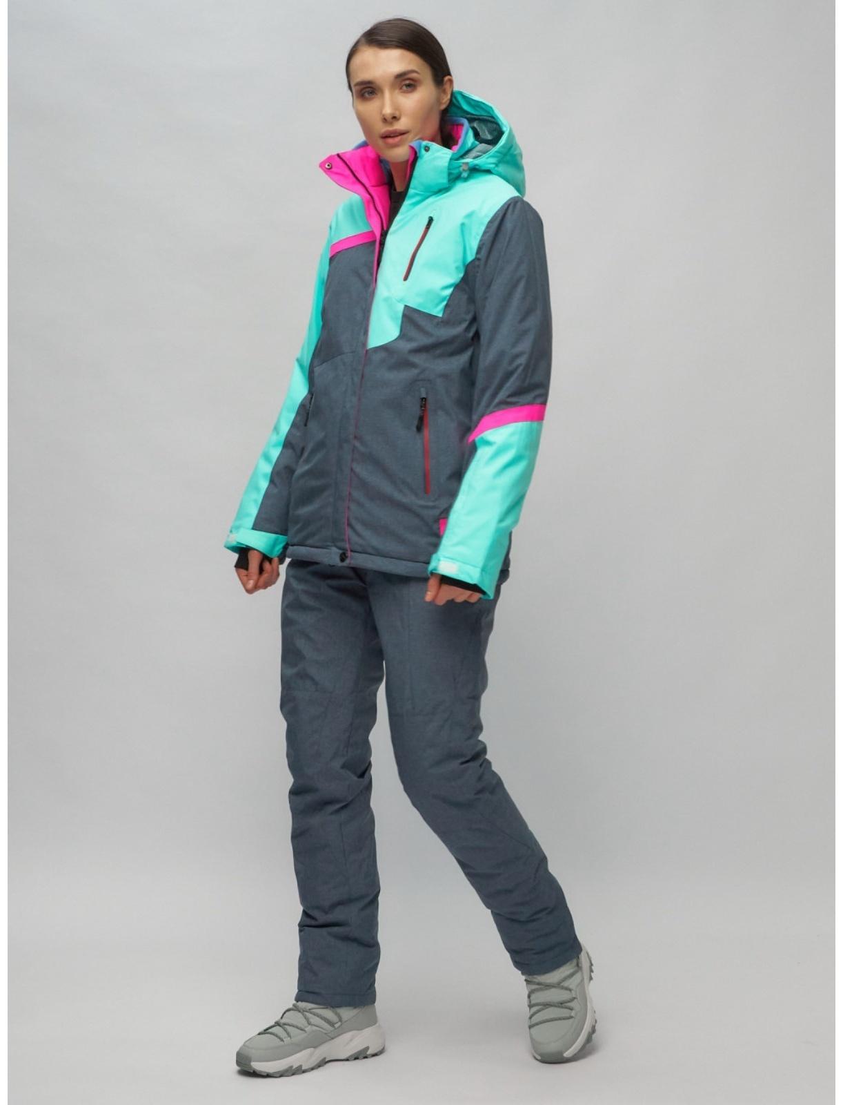 Костюм горнолыжный женский, размер 44, цвет бирюзовый