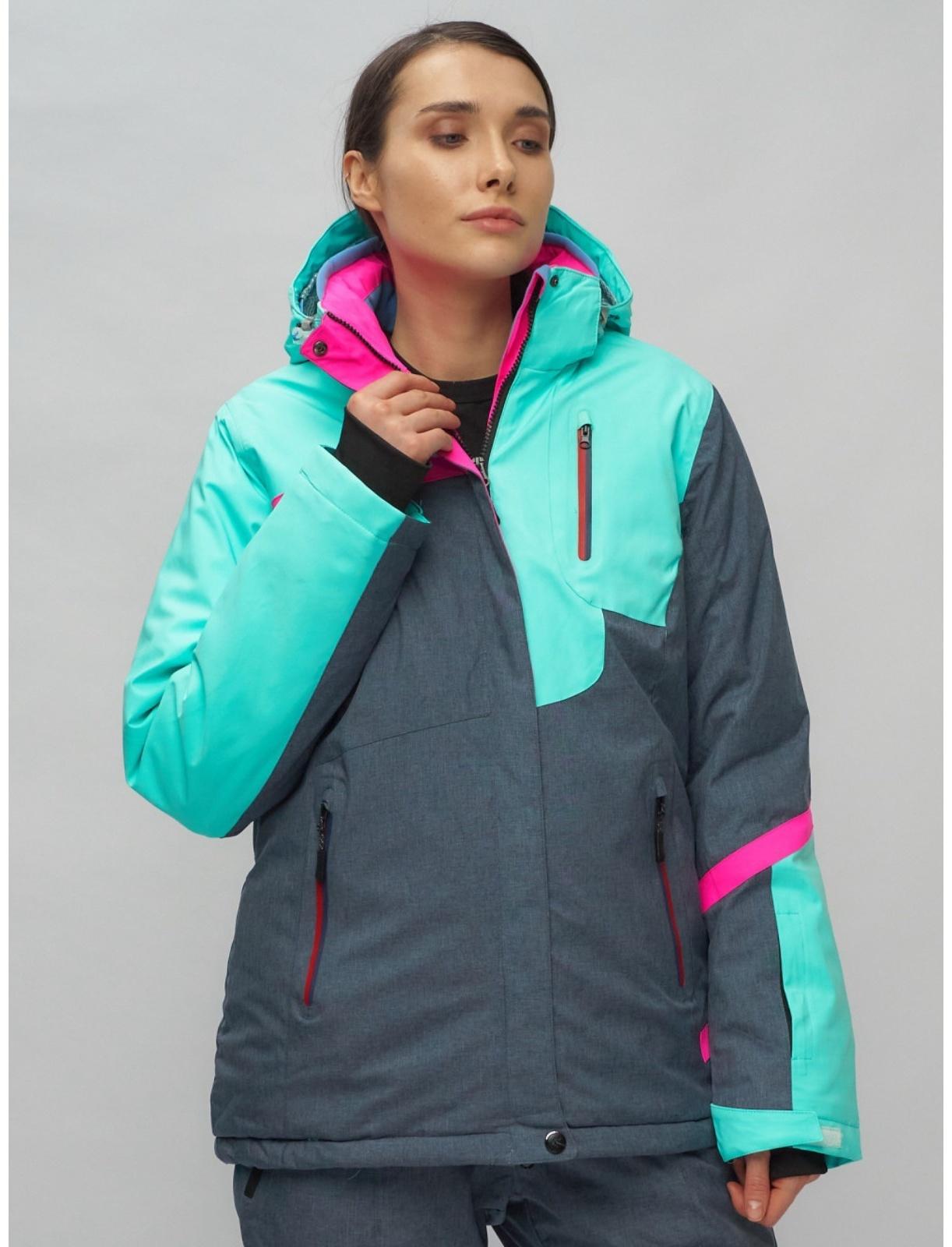 Костюм горнолыжный женский, размер 44, цвет бирюзовый