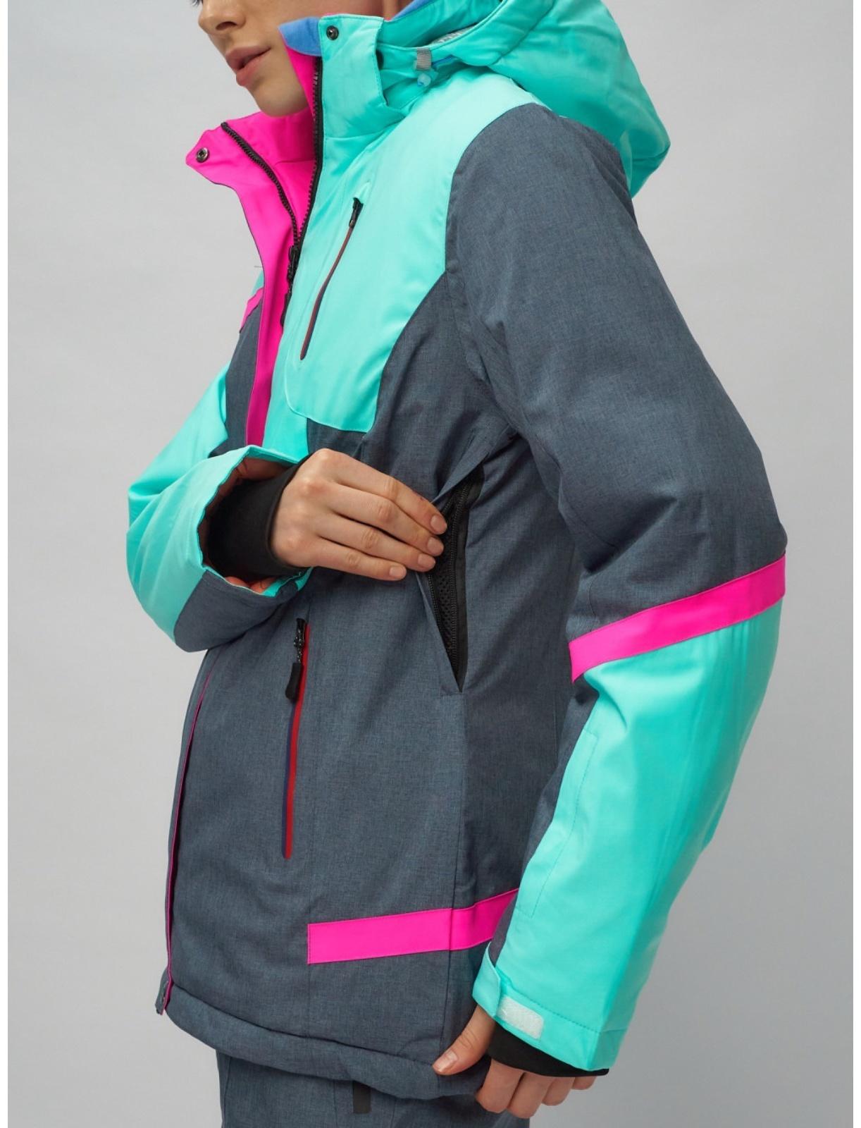 Костюм горнолыжный женский, размер 44, цвет бирюзовый