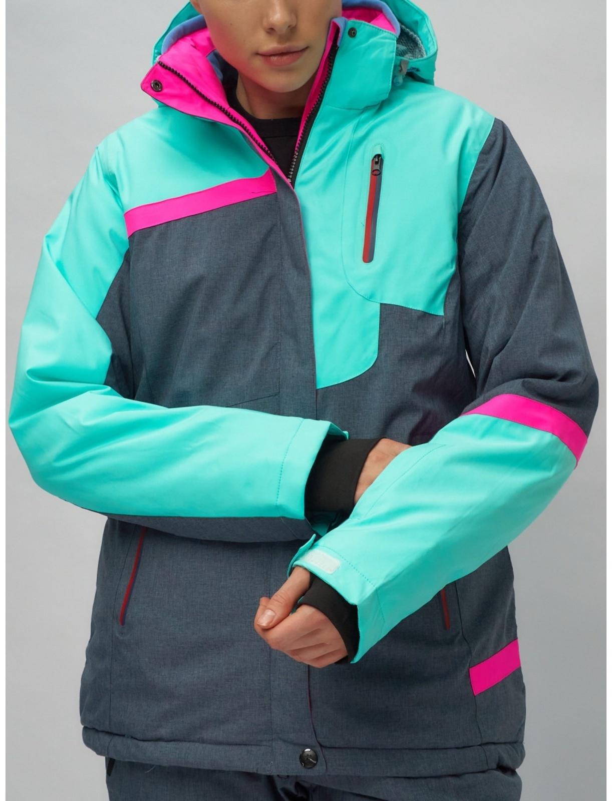 Костюм горнолыжный женский, размер 44, цвет бирюзовый