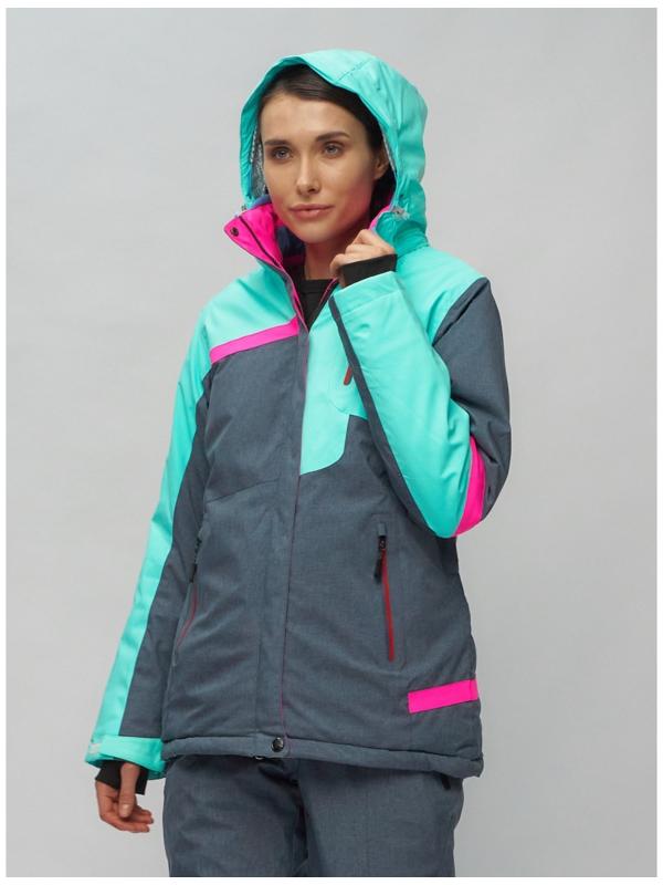 Костюм горнолыжный женский, размер 44, цвет бирюзовый