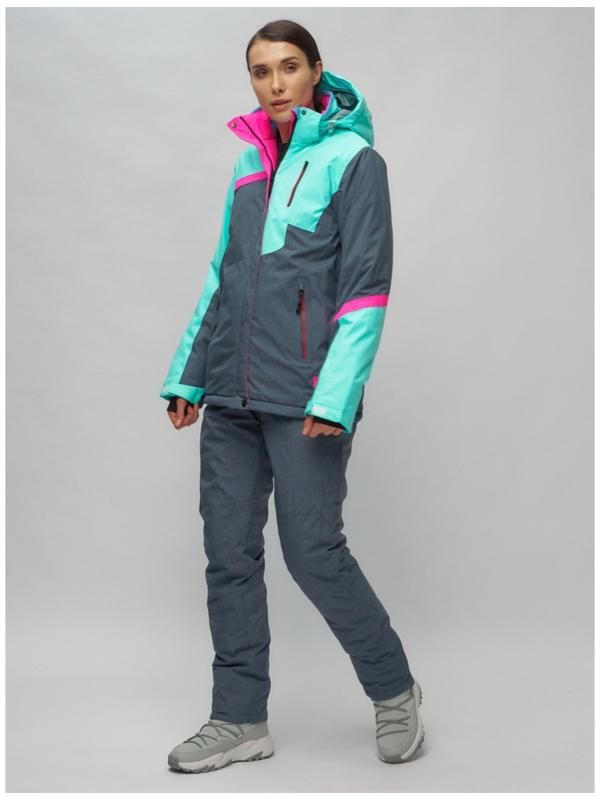 Костюм горнолыжный женский, размер 44, цвет бирюзовый