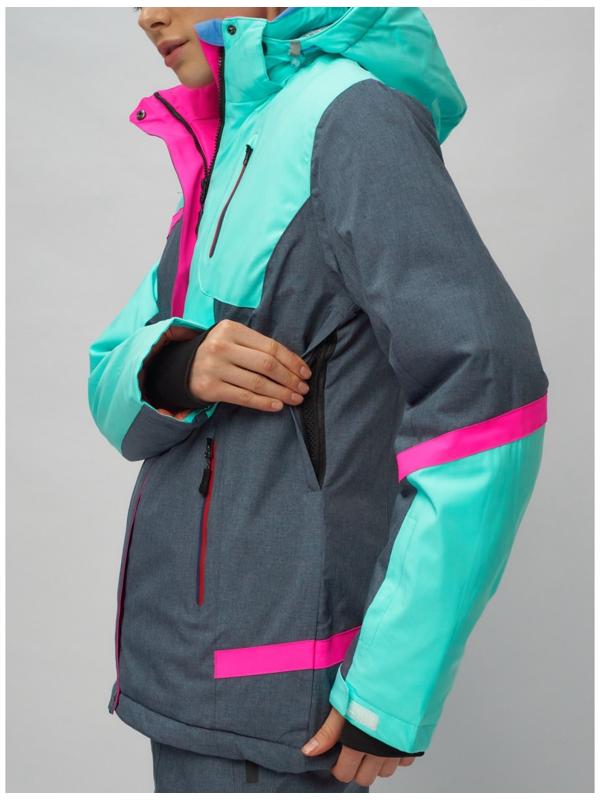 Костюм горнолыжный женский, размер 44, цвет бирюзовый