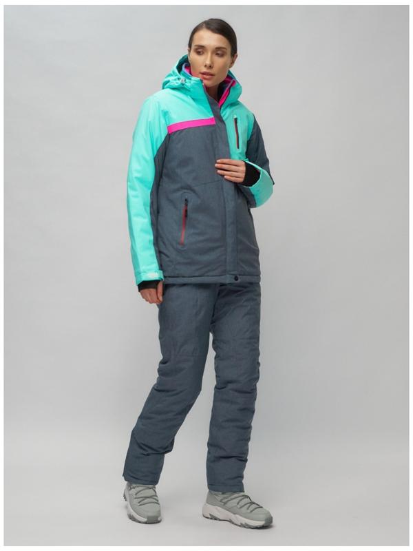 Костюм горнолыжный женский, размер 44, цвет бирюзовый