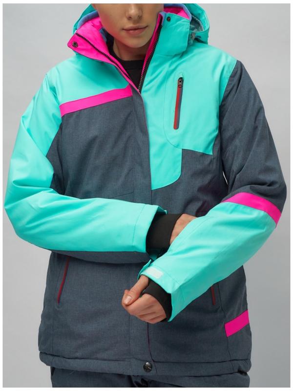 Костюм горнолыжный женский, размер 44, цвет бирюзовый