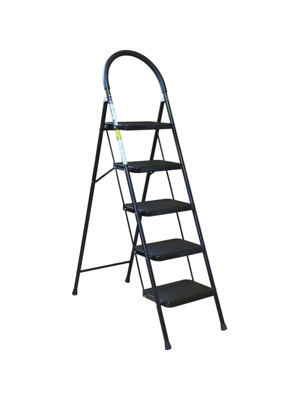 Стремянка Алюмет с широкими ступенями стальная, 5 ступеней МСН205