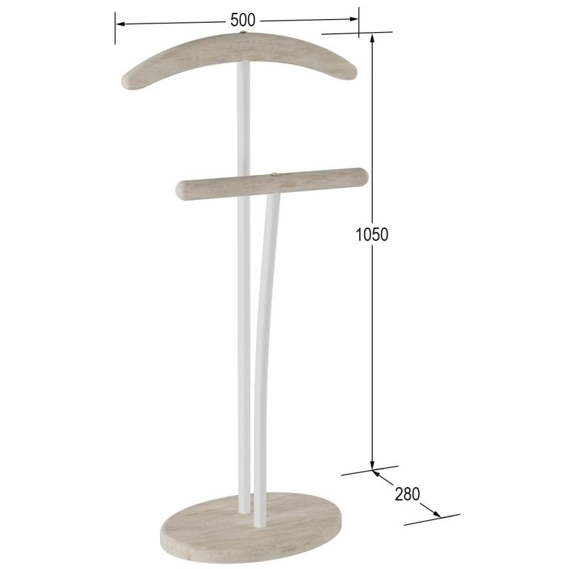 Вешалка KF_костюмная Напольная дуб беленый/белый (3453300510)