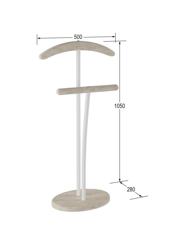 Вешалка KF_костюмная Напольная дуб беленый/белый (3453300510)