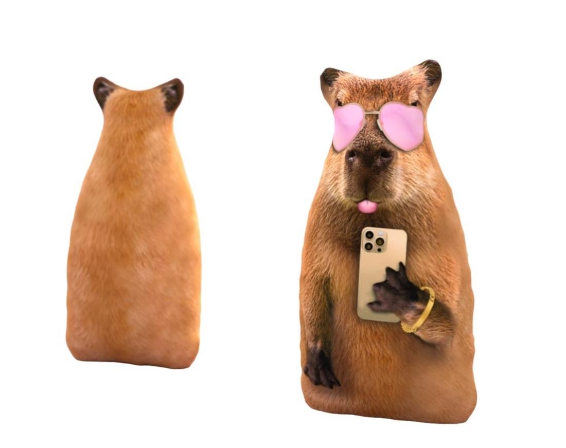 Игрушка-антистресс Капибара в розовых очках 30 см