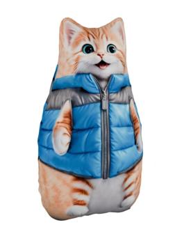 Игрушка-антистресс Кот в голубой курточке 30 см