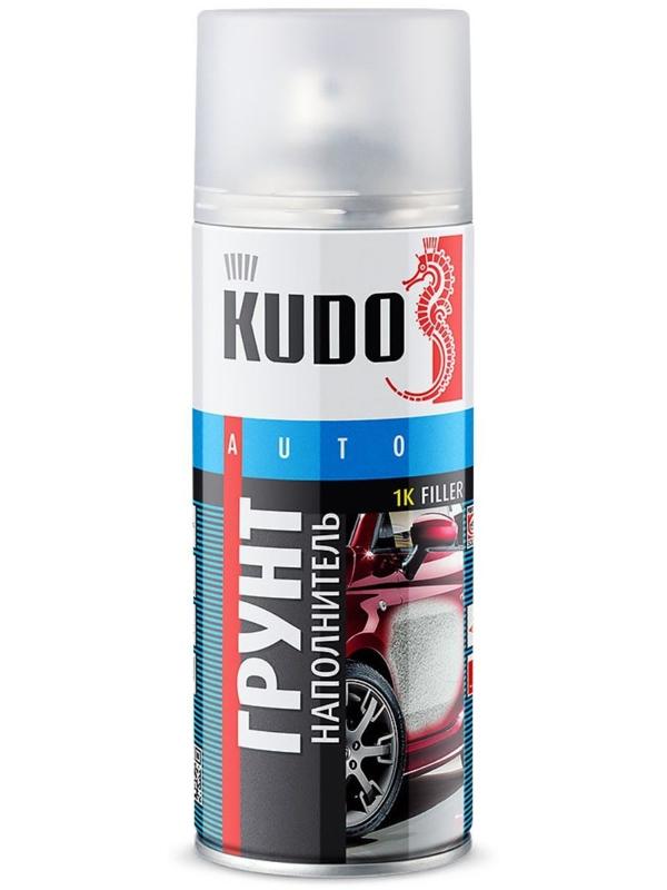 Грунт-наполнитель 1К Kudo серый, акриловый, аэрозоль, 520 мл