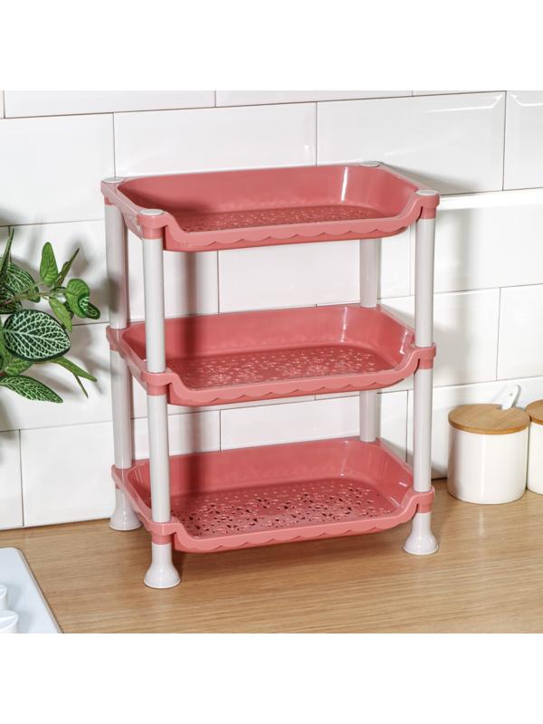 Этажерка настольная 3-х секционная «Пастель», цвет МИКС