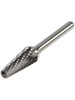 Борфреза ТУНДРА тип L коническая с закруглением 14 градусов, 12 x 28 мм, хвостовик 6 мм