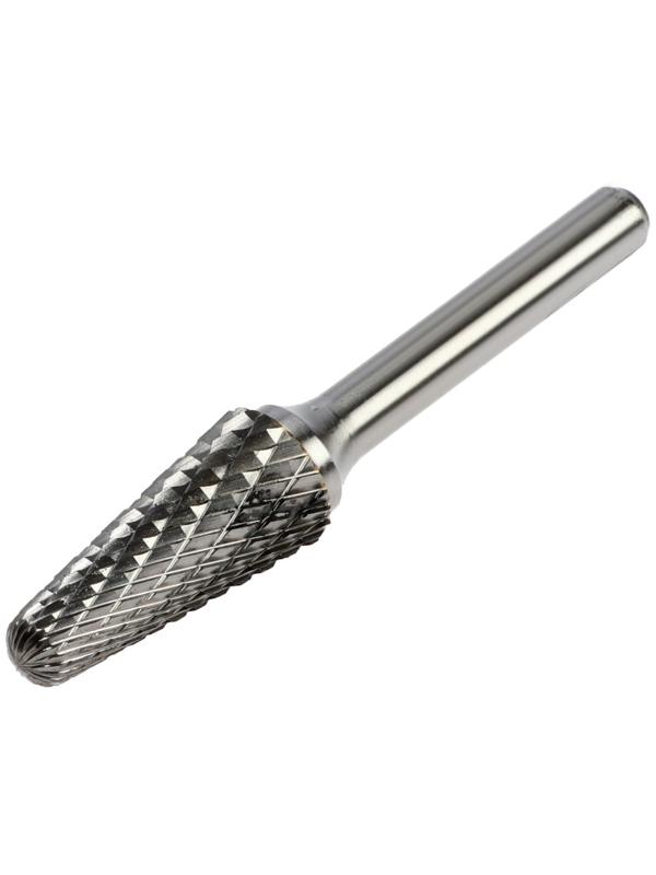 Борфреза ТУНДРА тип L коническая с закруглением 14 градусов, 12 x 28 мм, хвостовик 6 мм