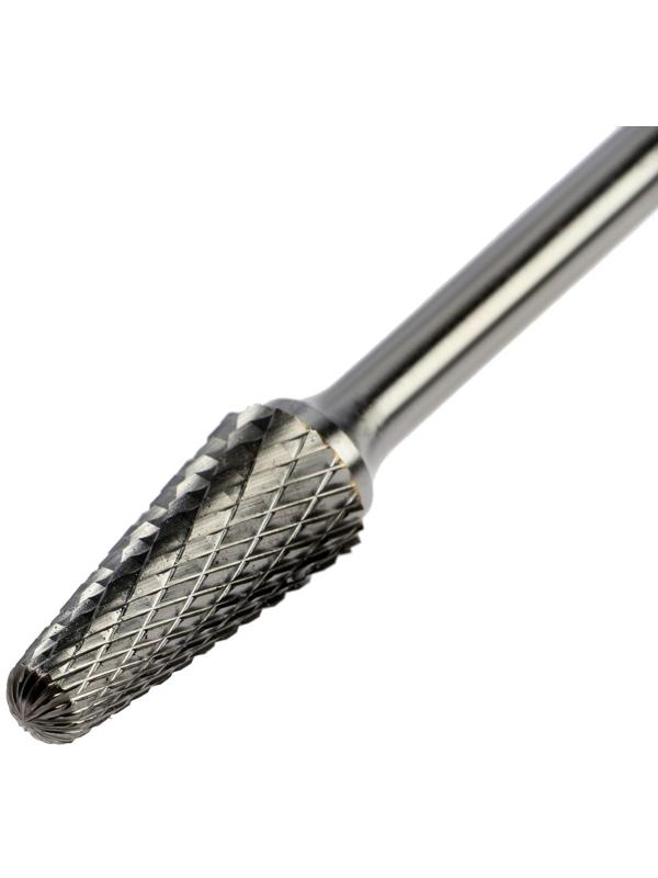 Борфреза ТУНДРА тип L коническая с закруглением 14 градусов, 12 x 28 мм, хвостовик 6 мм