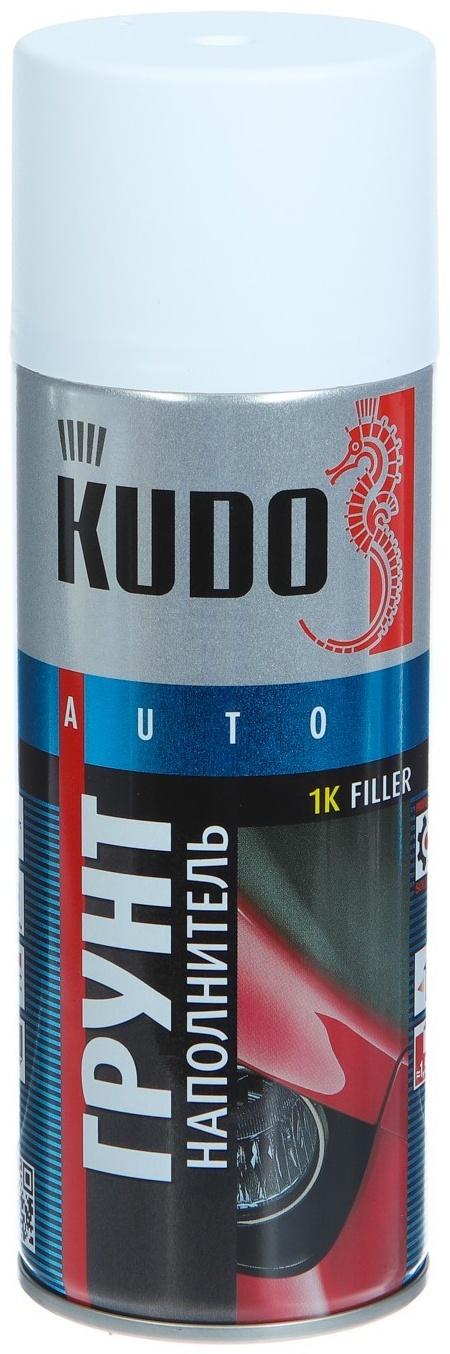 Грунт-наполнитель 1К Kudo белый, акриловый, аэрозоль, 520 мл