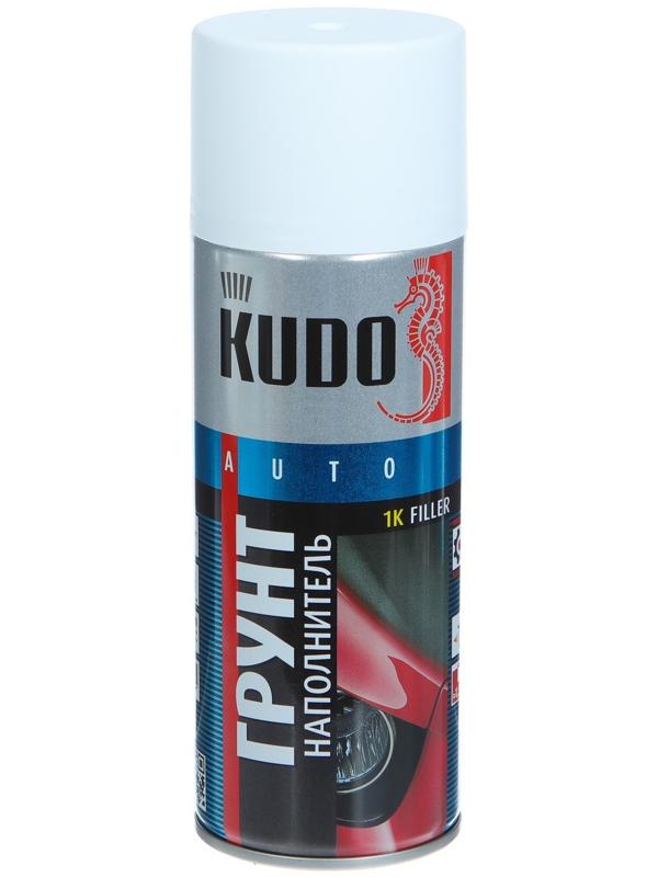 Грунт-наполнитель 1К Kudo белый, акриловый, аэрозоль, 520 мл