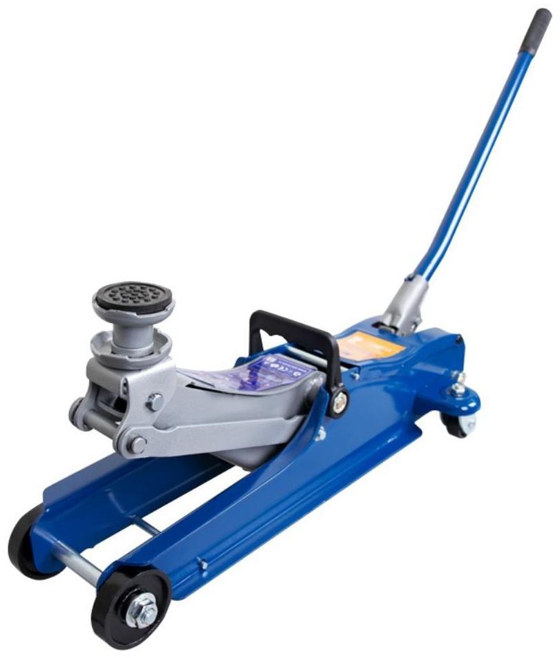 Домкрат подкатной KRAFT KT 820011, низкопрофильный, резиновая опора, кейс, h=80-360 мм, 2 т