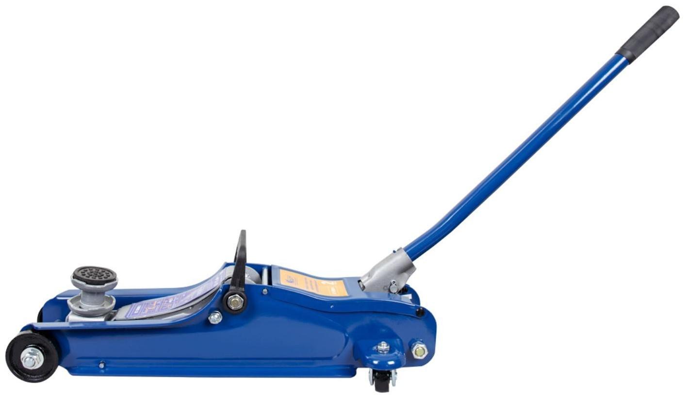 Домкрат подкатной KRAFT KT 820011, низкопрофильный, резиновая опора, кейс, h=80-360 мм, 2 т