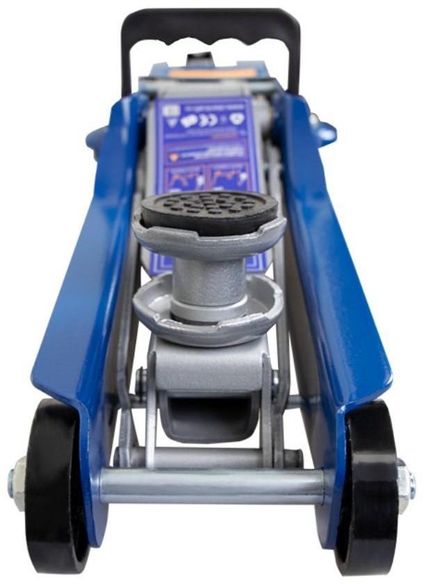 Домкрат подкатной KRAFT KT 820011, низкопрофильный, резиновая опора, кейс, h=80-360 мм, 2 т