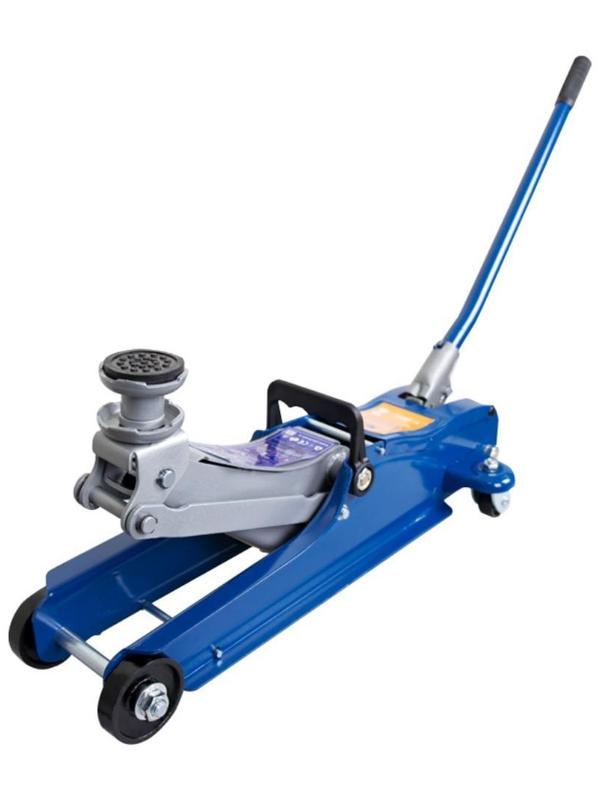 Домкрат подкатной KRAFT KT 820011, низкопрофильный, резиновая опора, кейс, h=80-360 мм, 2 т