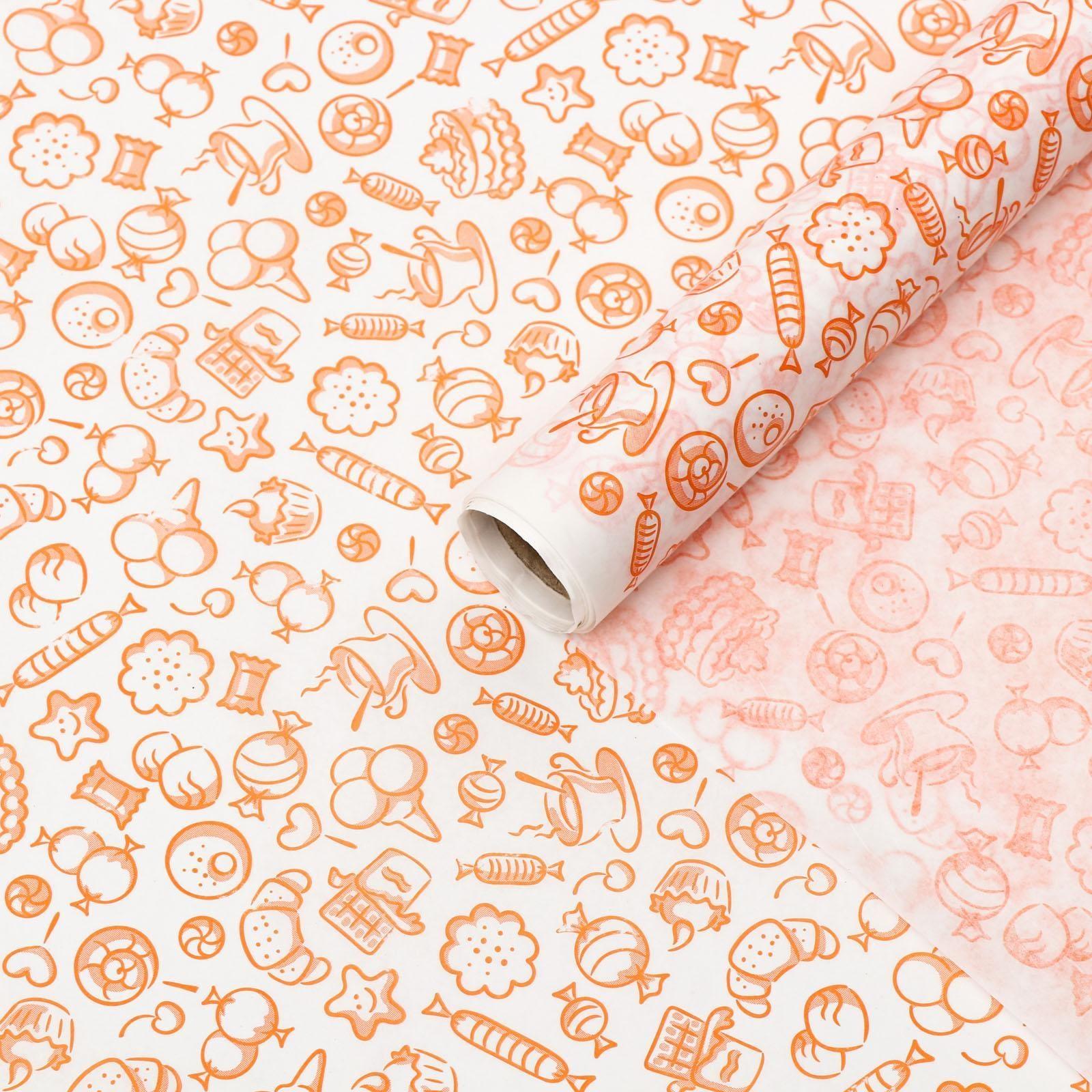 Бумага силиконизированная «Сладости», для выпечки, 0,38 х 5 м