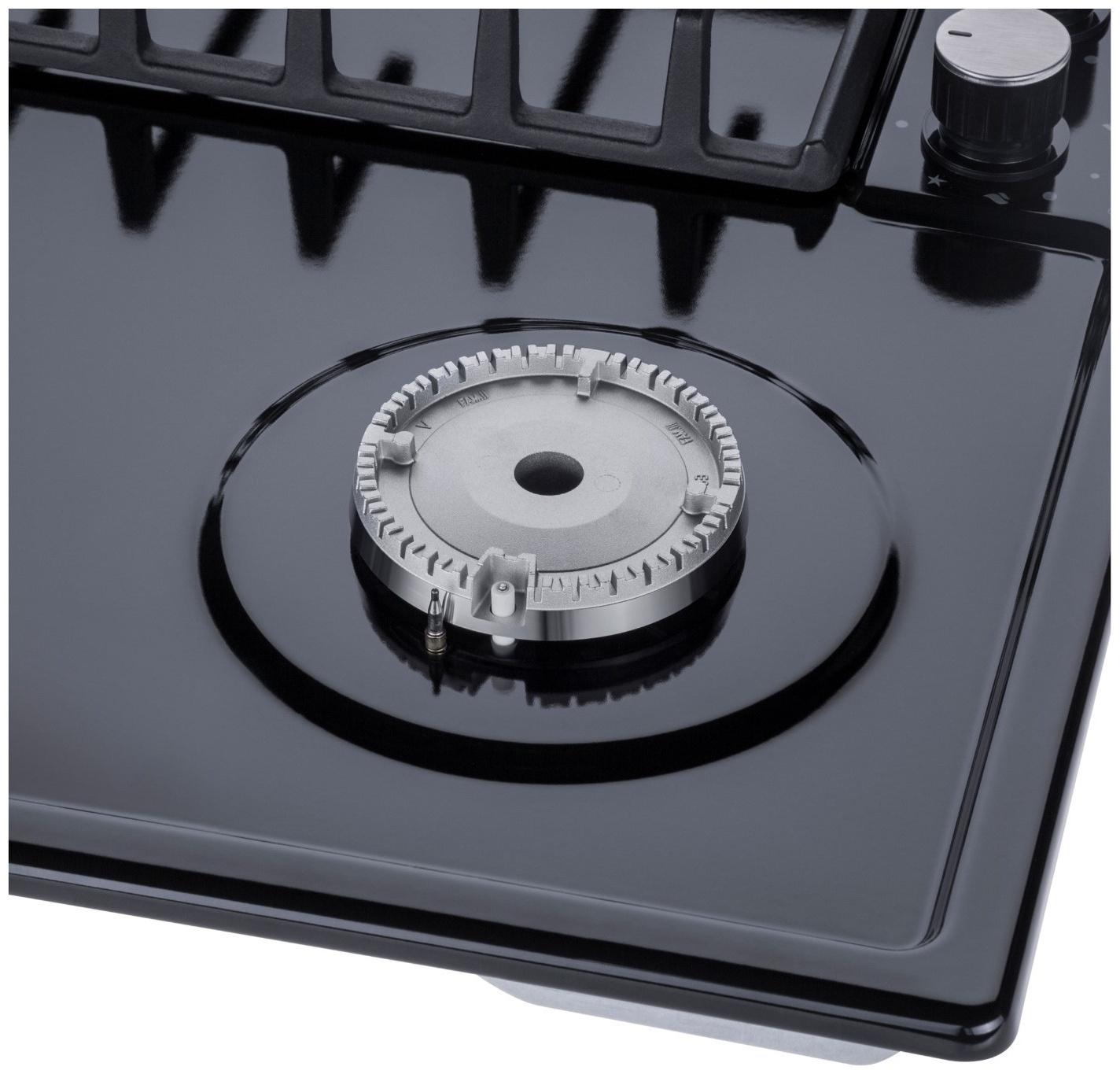 Варочная поверхность MAUNFELD EGHE.64.6CB/G, газовая, 4 конфорки, чёрная