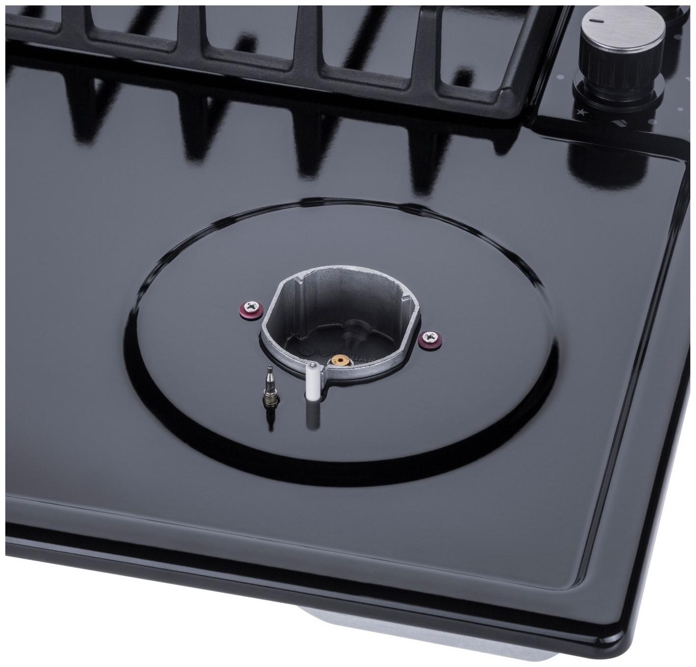 Варочная поверхность MAUNFELD EGHE.64.6CB/G, газовая, 4 конфорки, чёрная