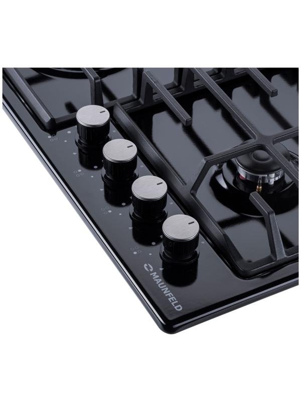 Варочная поверхность MAUNFELD EGHE.64.6CB/G, газовая, 4 конфорки, чёрная