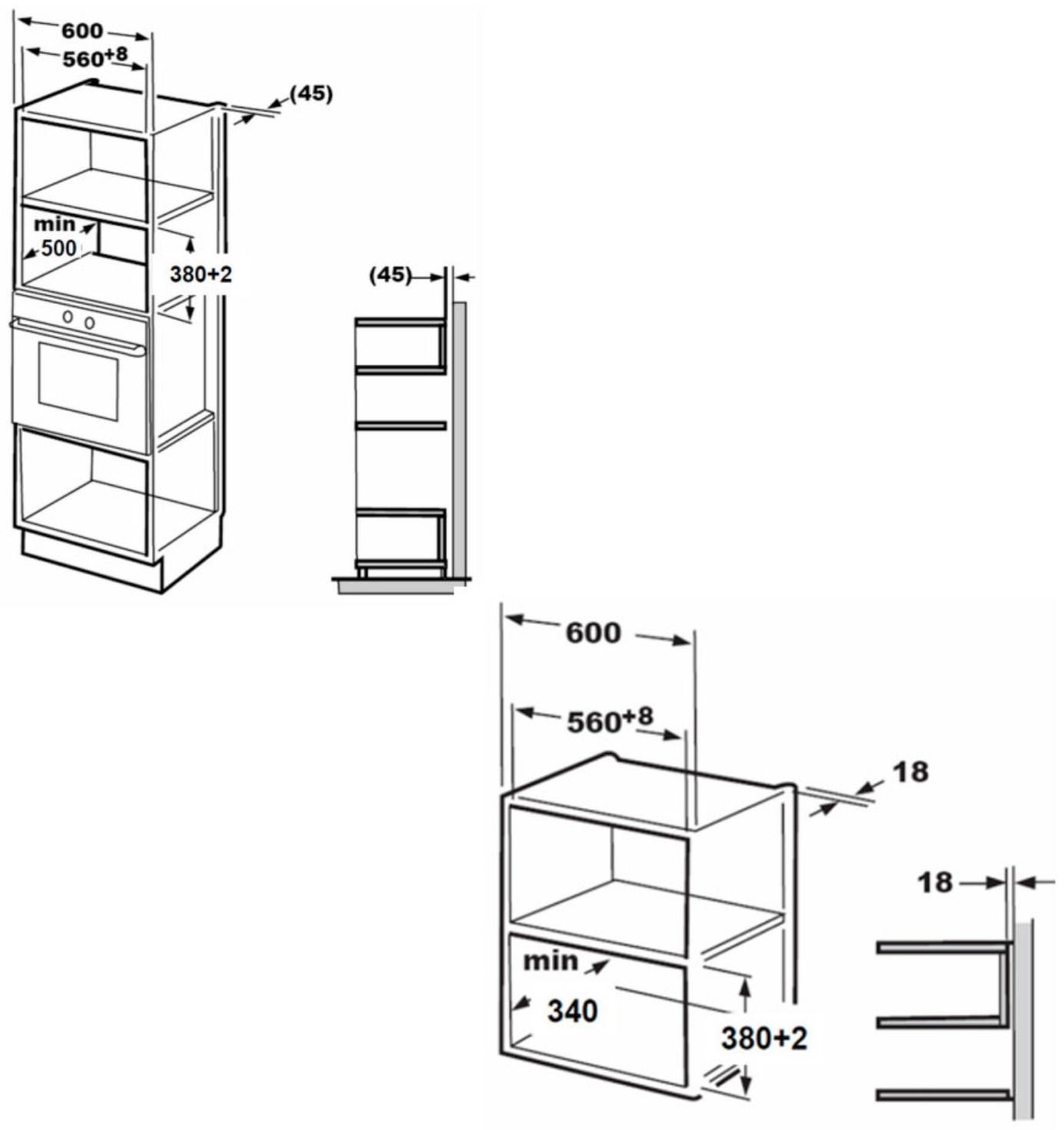Встраиваемая микроволновая печь MAUNFELD MBMO.20.1PGB, 800 Вт, 20 л, 5 режимов, чёрная