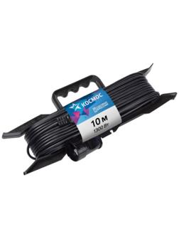 Удлинитель-шнур на рамке «КОСМОС» YPKsm10m-1g(6A), 1х10м, 6А, IP20, 1.3кВт, ПВС 2х0.75