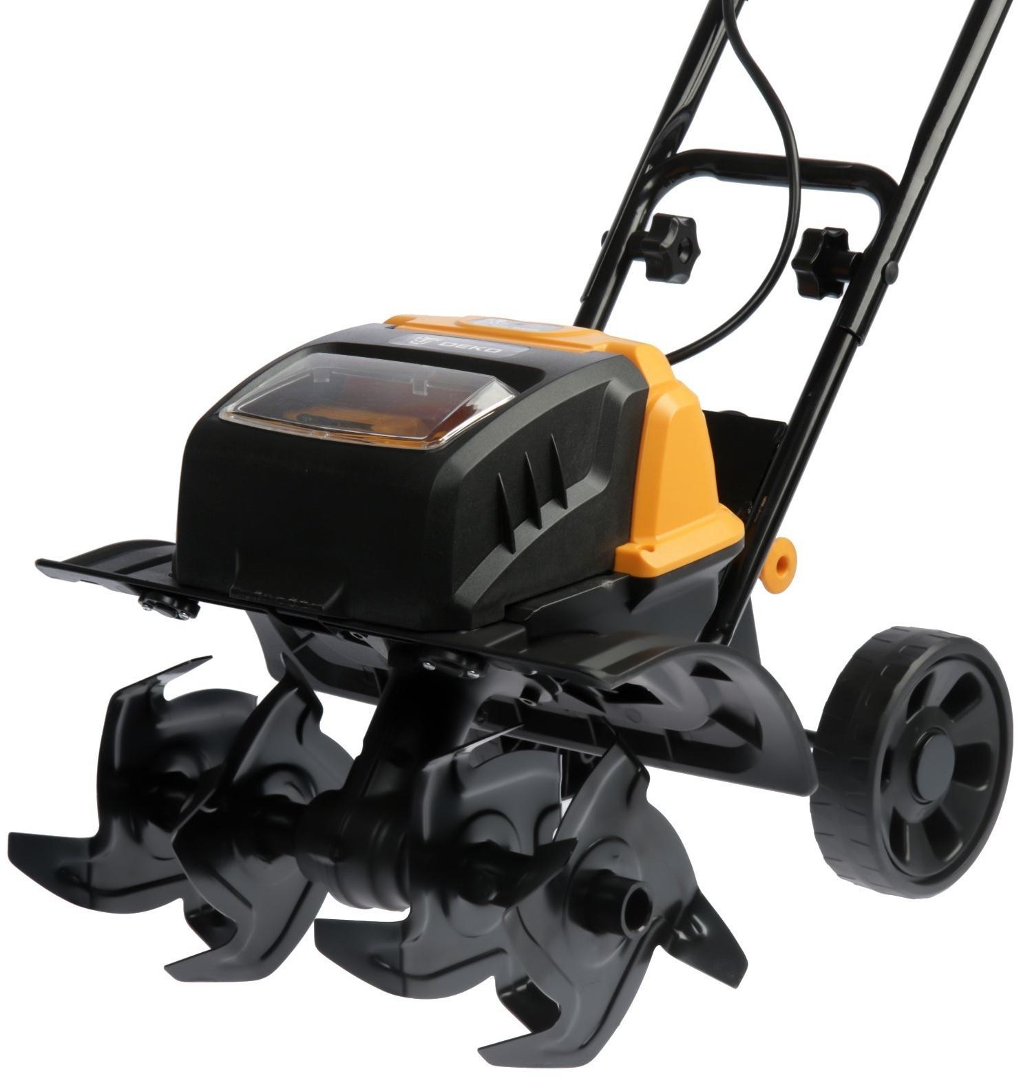 Культиватор аккумуляторный DEKO DKET40, 20 В, 2х4 Ач, 150 об/мин, ширина/глубина 36/18 см