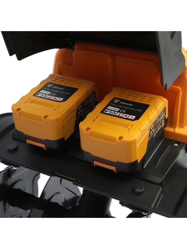 Культиватор аккумуляторный DEKO DKET40, 20 В, 2х4 Ач, 150 об/мин, ширина/глубина 36/18 см