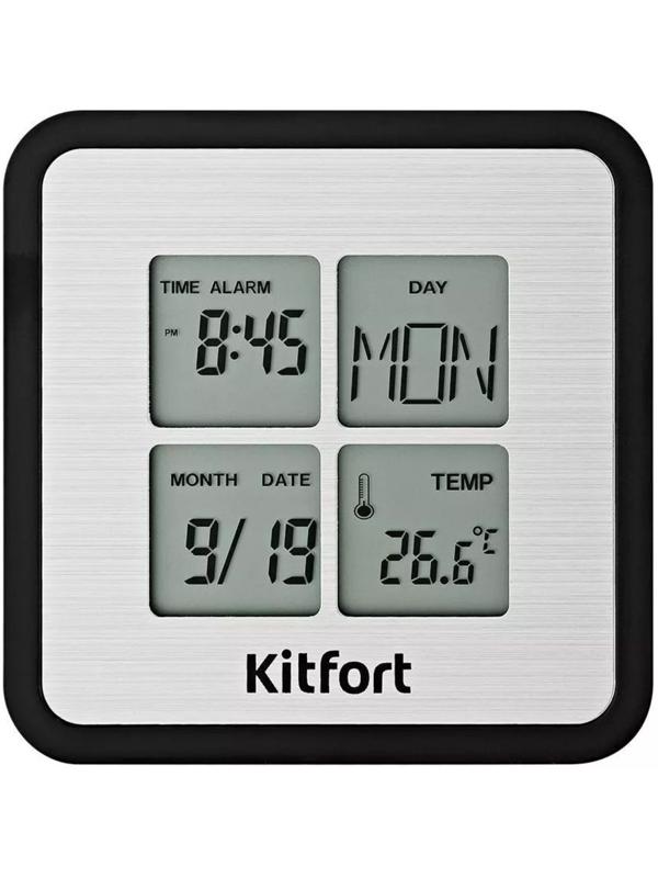 Часы КТ-3301, термометр, календарь, таймер, белый