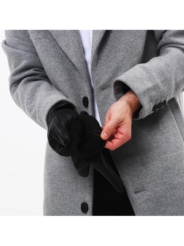 Перчатки мужские, безразмерные, с утеплителем, цвет чёрный