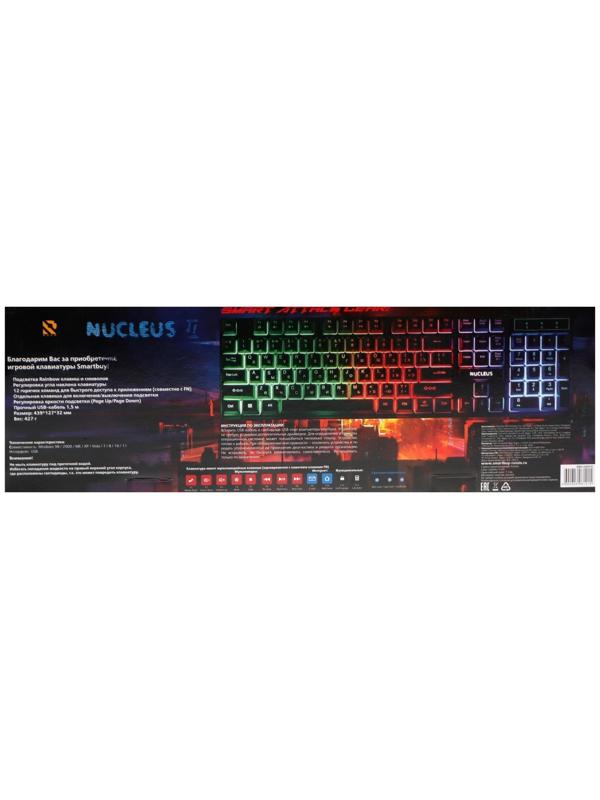 Клавиатура Smartbuy RUSH Nucleus, игровая, проводная, мембранная, 104+12 клавиш, USB, чёрная