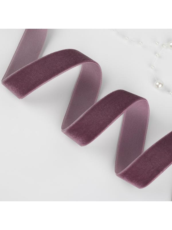 Лента бархатная, 20 мм, 18 ± 1 м, цвет ежевичный №199