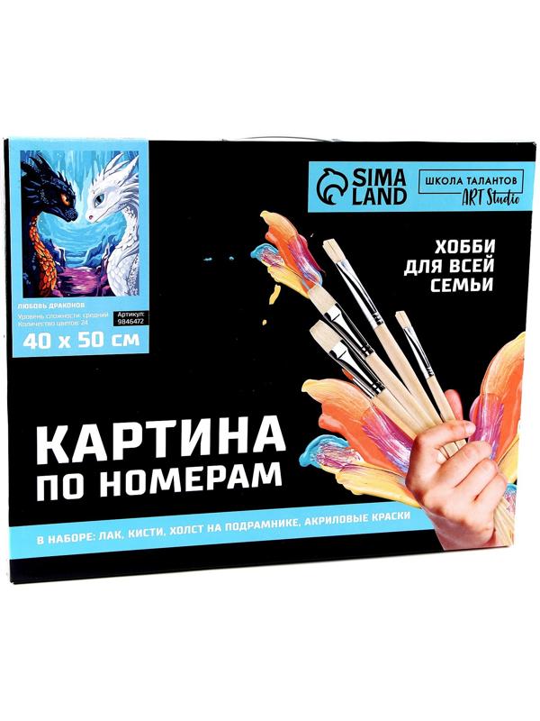 Картина по номерам на холсте с подрамником «Любовь драконов», 40 х 50 см