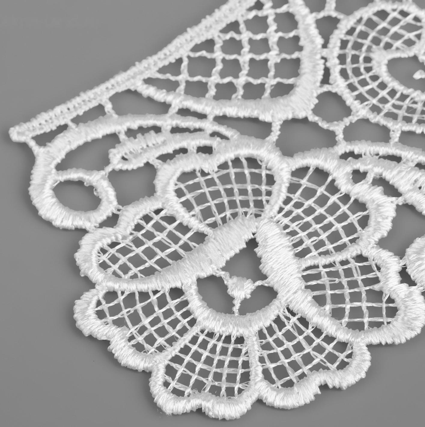 Воротник кружевной, 25,4 см, цвет белый