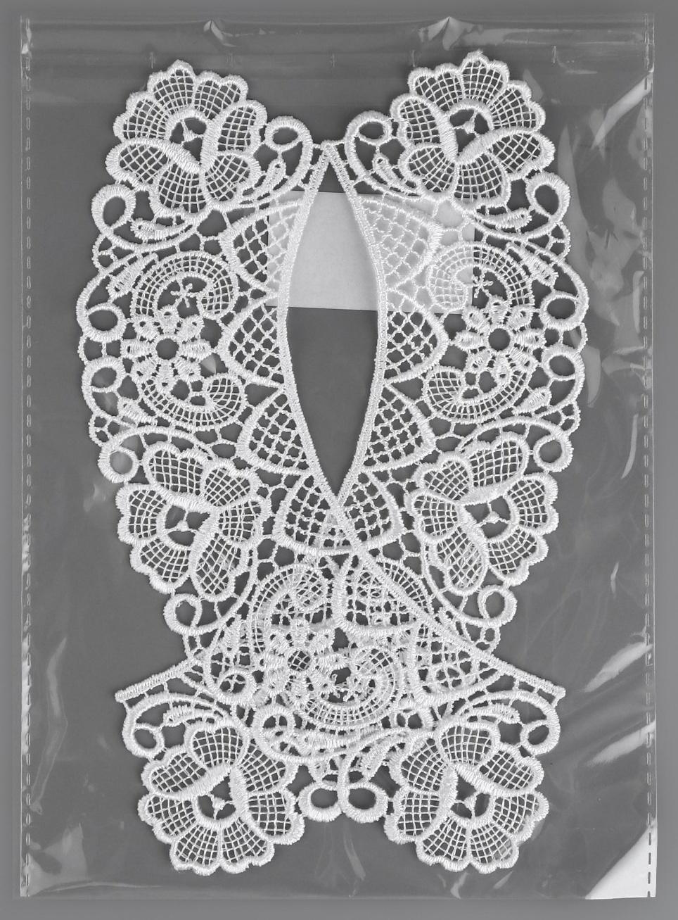 Воротник кружевной, 25,4 см, цвет белый