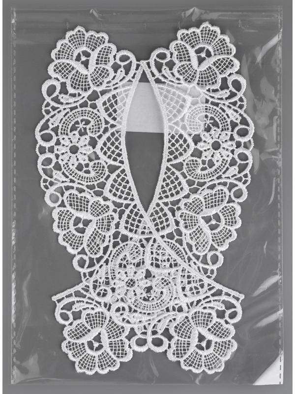 Воротник кружевной, 25,4 см, цвет белый
