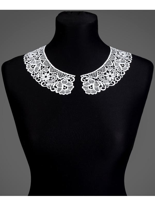 Воротник кружевной, 25,4 см, цвет белый