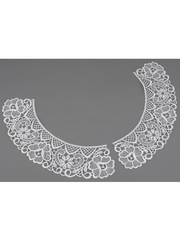 Воротник кружевной, 25,4 см, цвет белый