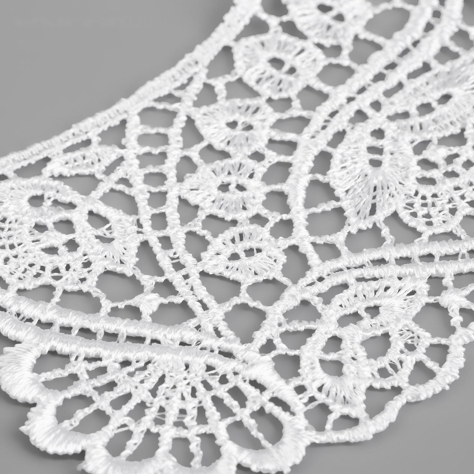 Воротник кружевной, 22,5 × 20 см, цвет белый