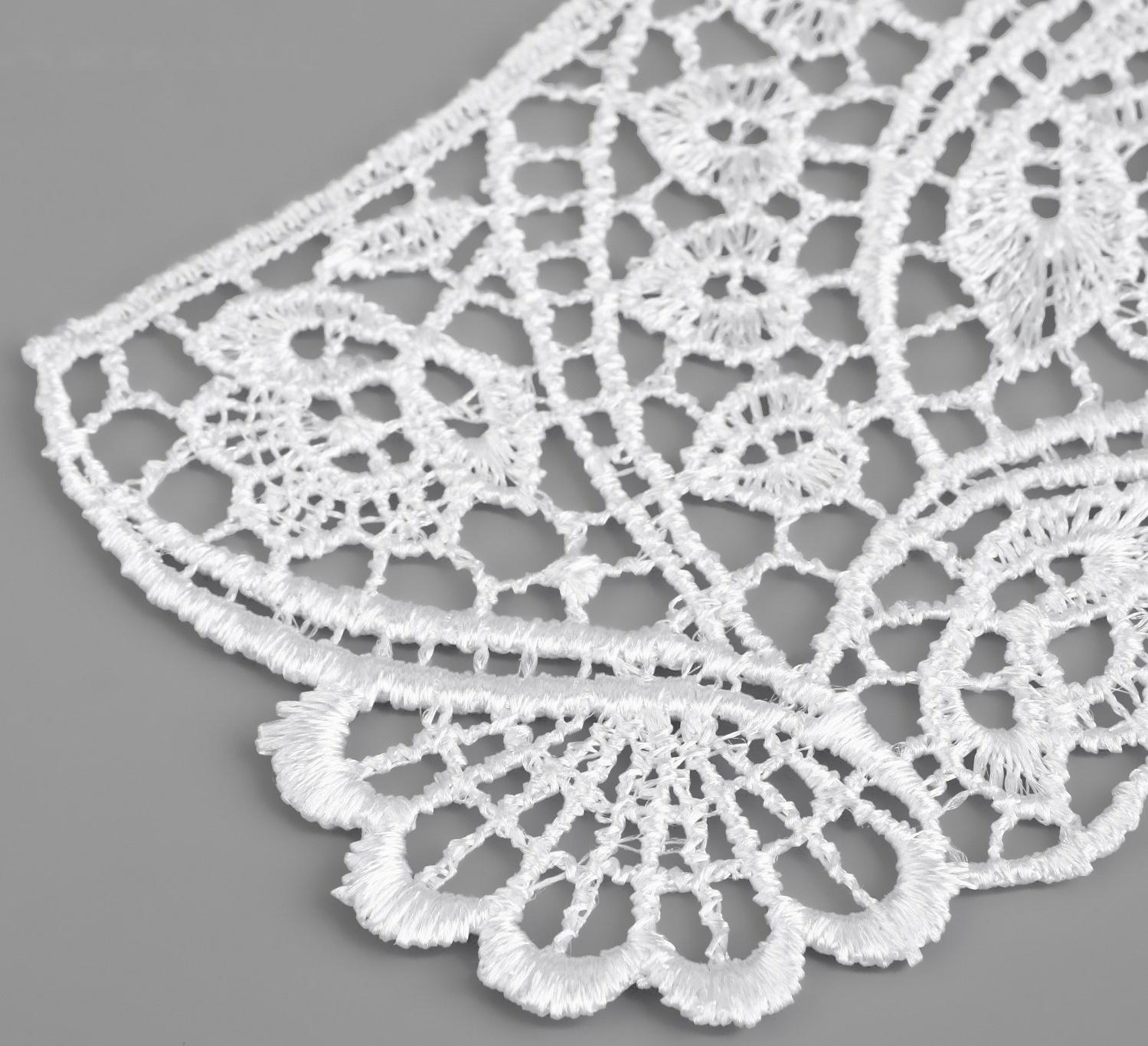 Воротник кружевной, 22,5 × 20 см, цвет белый