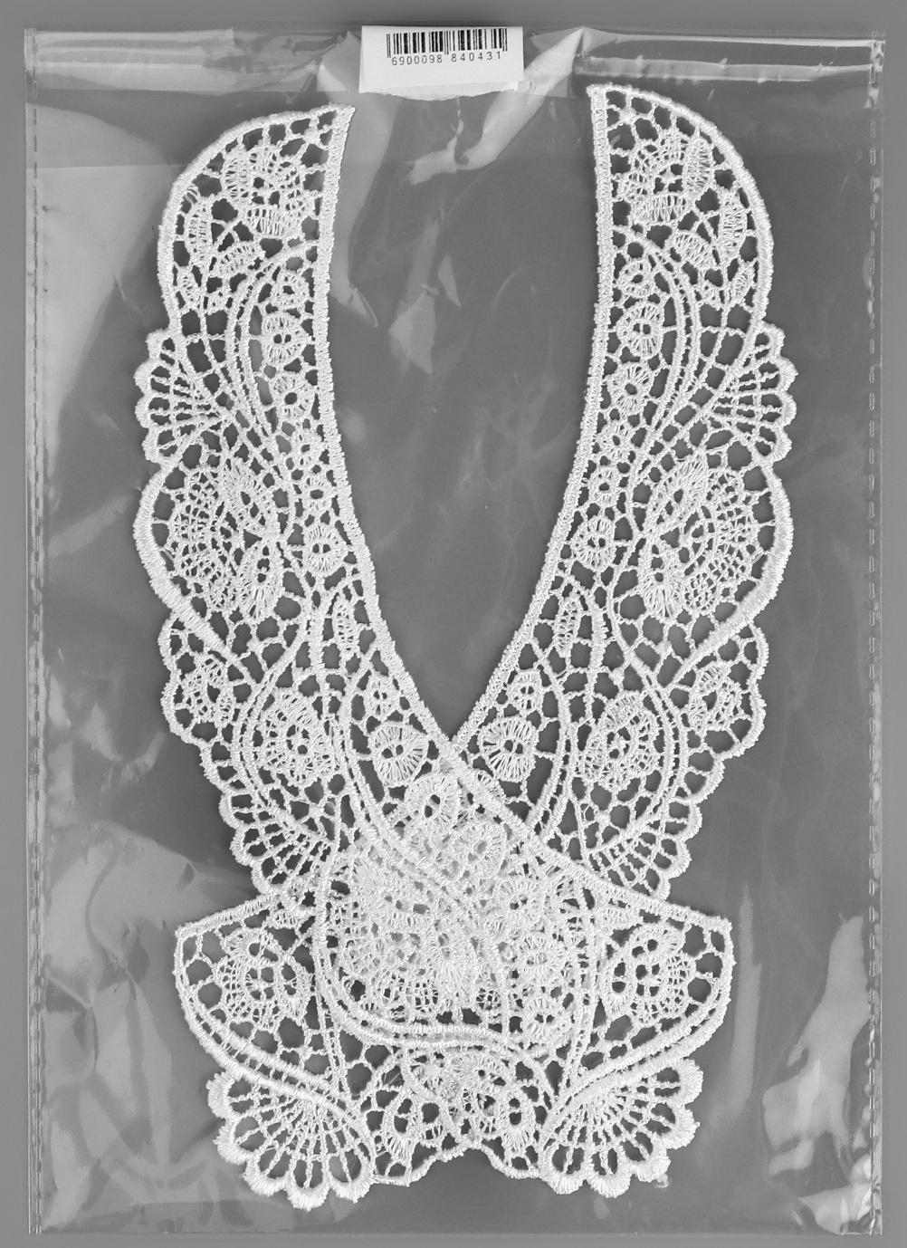 Воротник кружевной, 22,5 × 20 см, цвет белый