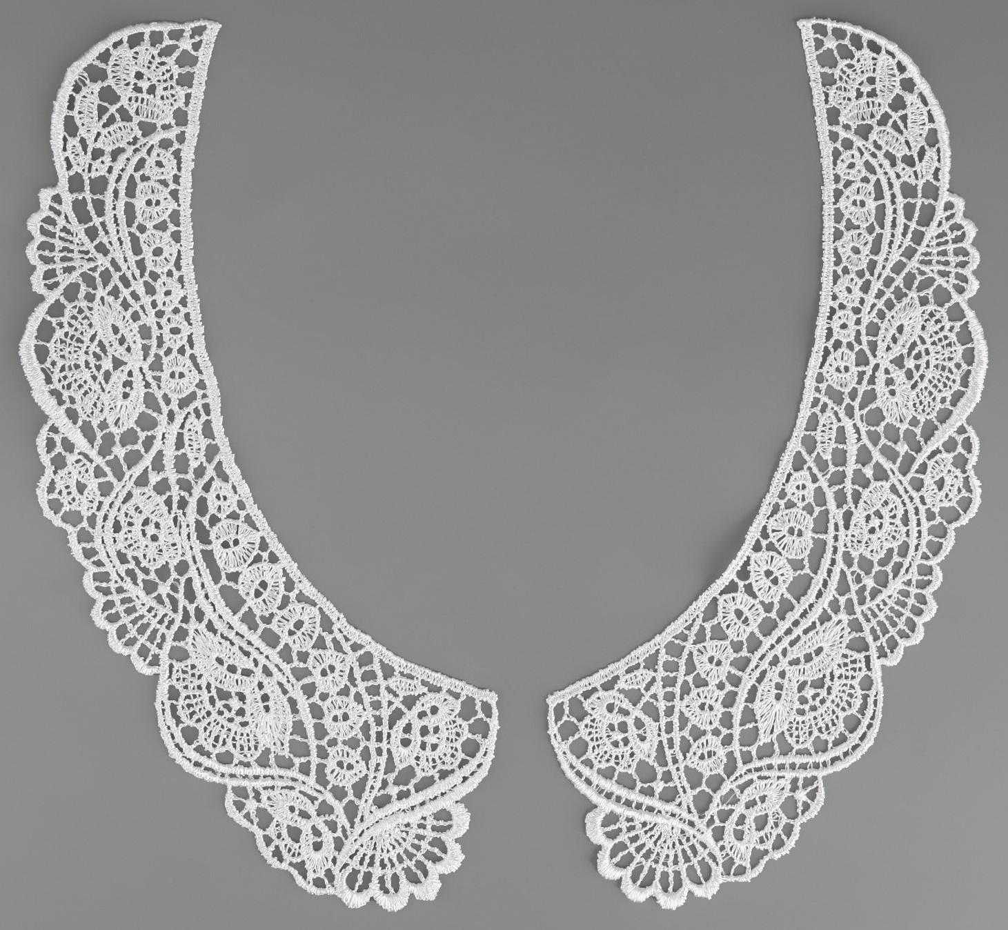 Воротник кружевной, 22,5 × 20 см, цвет белый