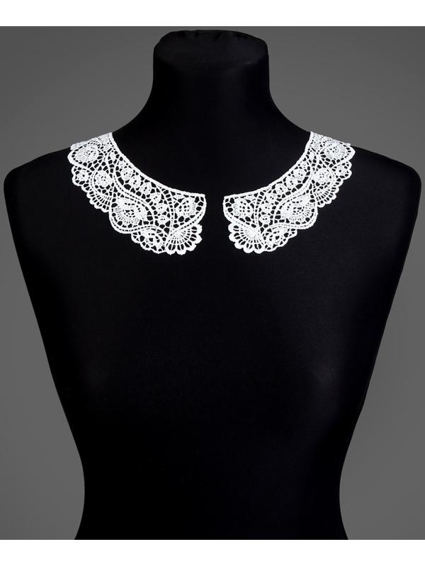 Воротник кружевной, 22,5 × 20 см, цвет белый