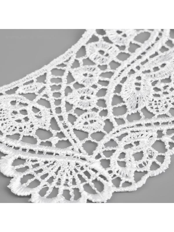 Воротник кружевной, 22,5 × 20 см, цвет белый